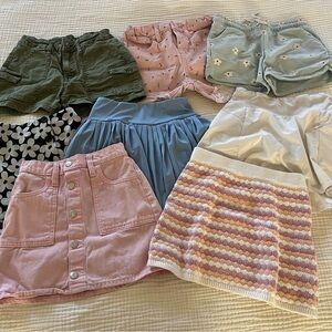 Assortments of skirts and shorts in sizes 7/8